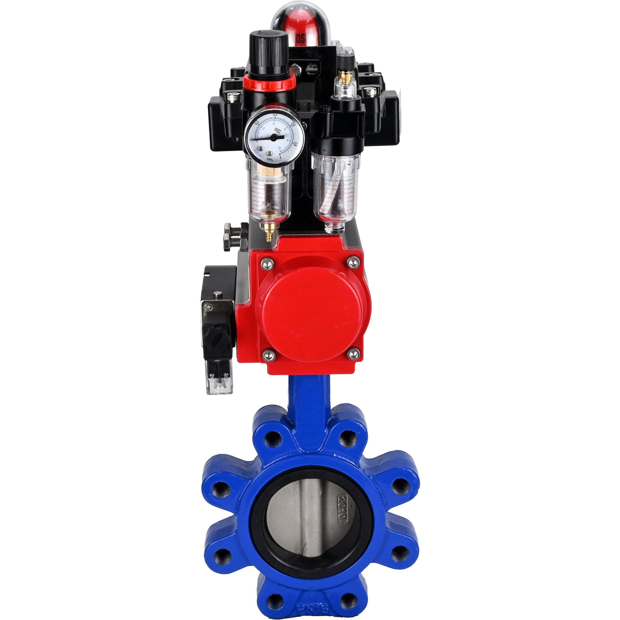 Water Butterfly Valve Elephant WBV1631N-2W-Fb-H, body material - cast iron QT450, disk material - Stainless steel AISI 304, seal - NBR, pneumatic actuator PA-SA with return springs, 4M310-08 NAMUR 24V, LSU APL-410N EX ATU AFC2000