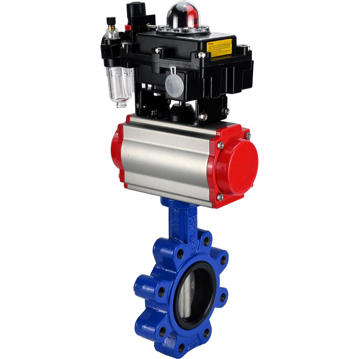 Water Butterfly Valve Elephant WBV1631N-2W-Fb-H, body material - cast iron QT450, disk material - Stainless steel AISI 304, seal - NBR, pneumatic actuator PA-SA with return springs, 4M310-08 NAMUR 220V, LSU APL-410N EX ATU AFC2000