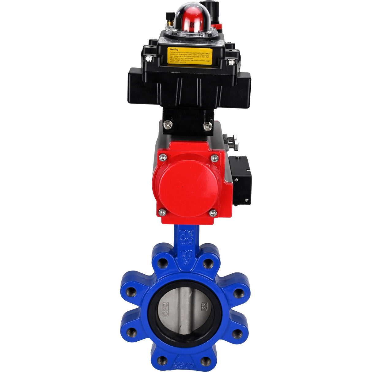 Water Butterfly Valve Elephant WBV1631E-2W-Fb-H, body material - cast iron QT450, disk material - Stainless steel AISI 304, seal - EPDM, pneumatic actuator PA-SA with return springs, 4M310-08 NAMUR 220V, LSU APL-410N EX, ATU AFC2000