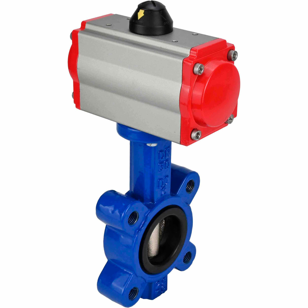 Water Butterfly Valve Elephant WBV1631E-2W-Fb-H, body material - cast iron QT450, disk material - Stainless steel AISI 304, seal - EPDM, pneumatic actuator PA-SA with return springs, 4M310-08 NAMUR 24V