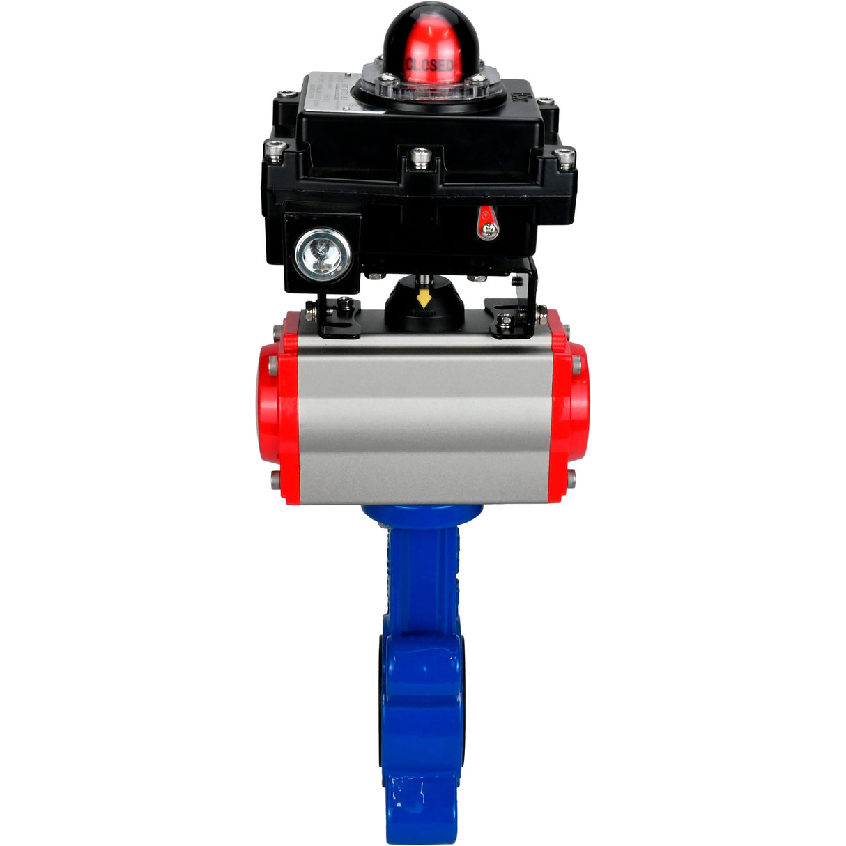 Water Butterfly Valve Elephant WBV1631E-2W-Fb-H, body material - cast iron QT450, disk material - stainless steel AISI 304, seal - EPDM, with pneumatic actuator double action PA-DA, LSU APL-410N EX