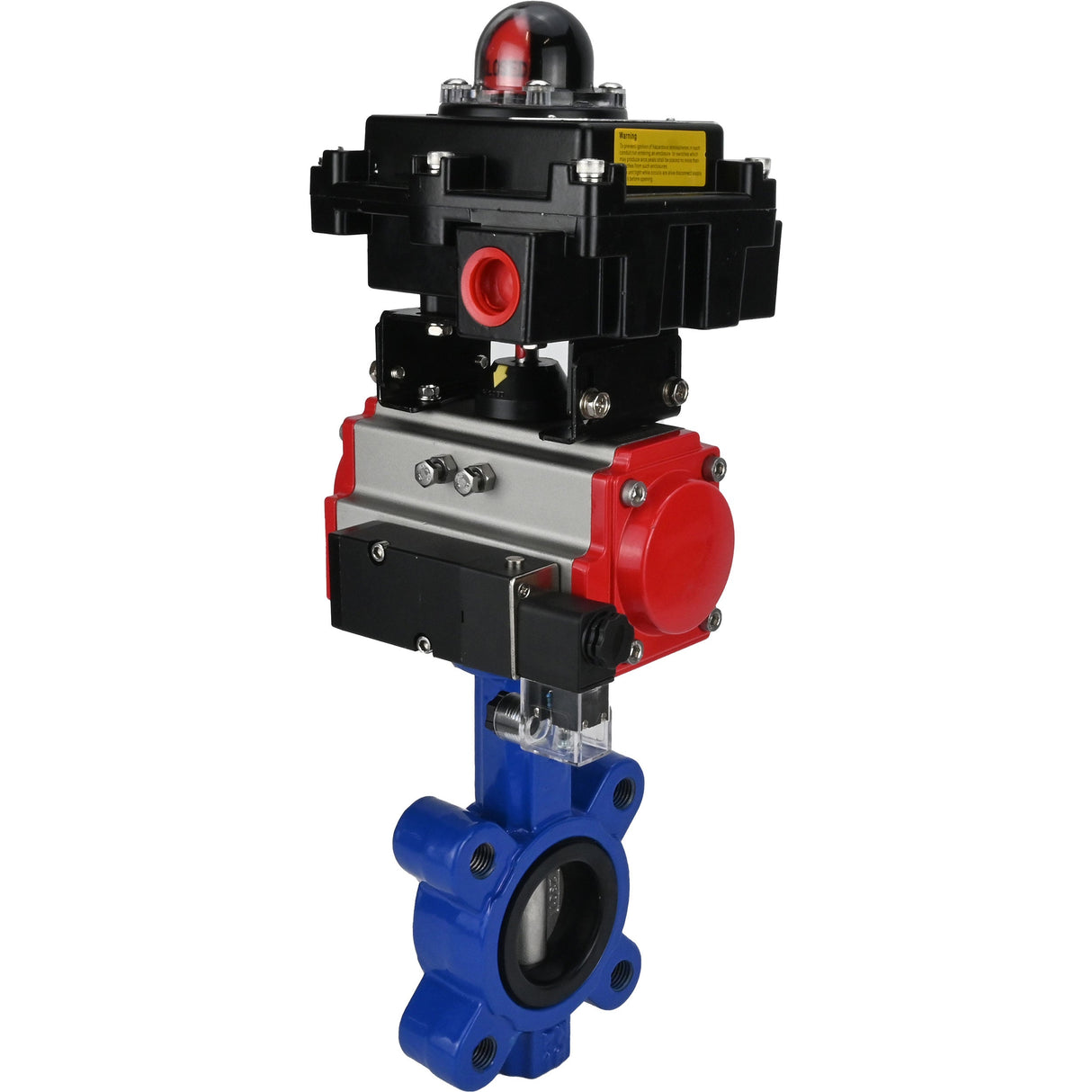 Water Butterfly Valve Elephant WBV1631E-2W-Fb-H, body material - cast iron QT450, disk material - Stainless steel AISI 304, seal - EPDM, pneumatic actuator PA-SA with return springs, 4M310-08 NAMUR 24V, LSU APL-410N EX