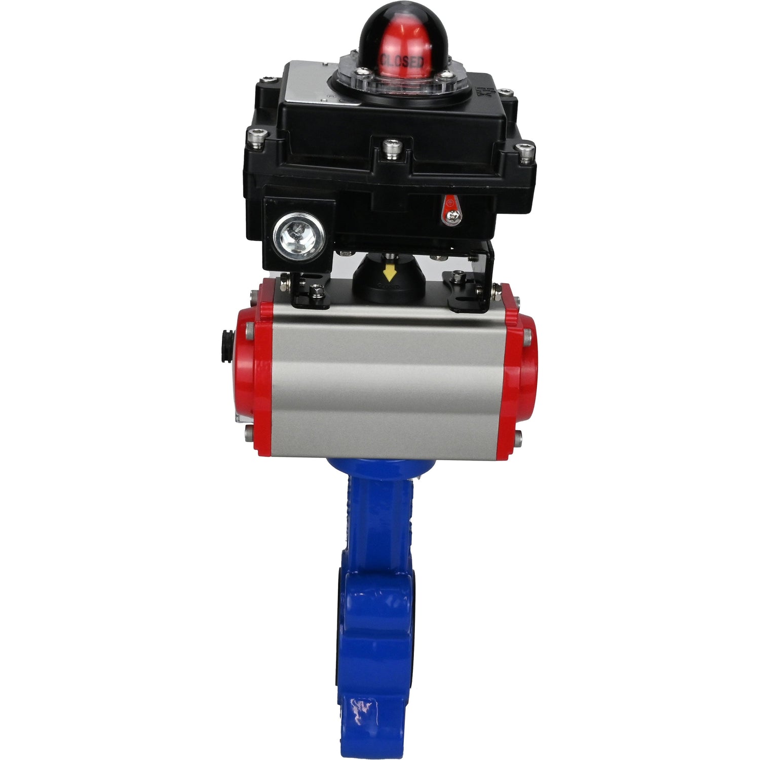 Water Butterfly Valve Elephant WBV1631N-2W-Fb-H, body material - cast iron QT450, disk material - Stainless steel AISI 304, seal - NBR, pneumatic actuator PA-DA double action, 4M310-08 220V, LSU APL-410N EX
