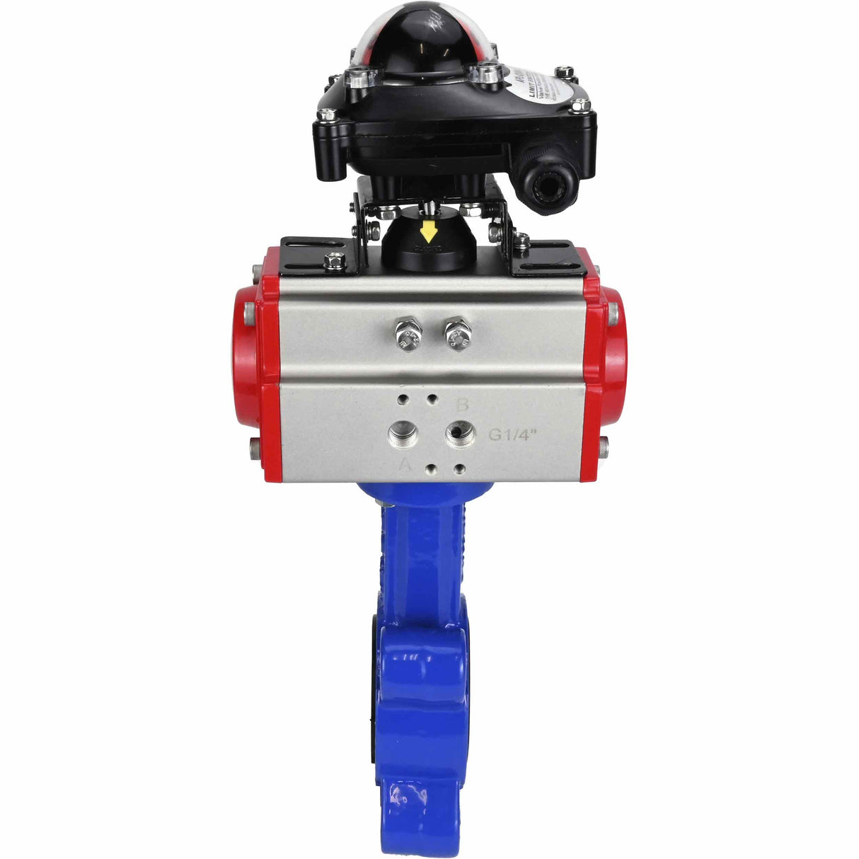 Water Butterfly Valve Elephant WBV1631E-2W-Fb-H, body material - cast iron QT450, disk material - Stainless steel AISI 304, seal - EPDM, pneumatic actuator PA-SA with return springs, LSU APL-210N