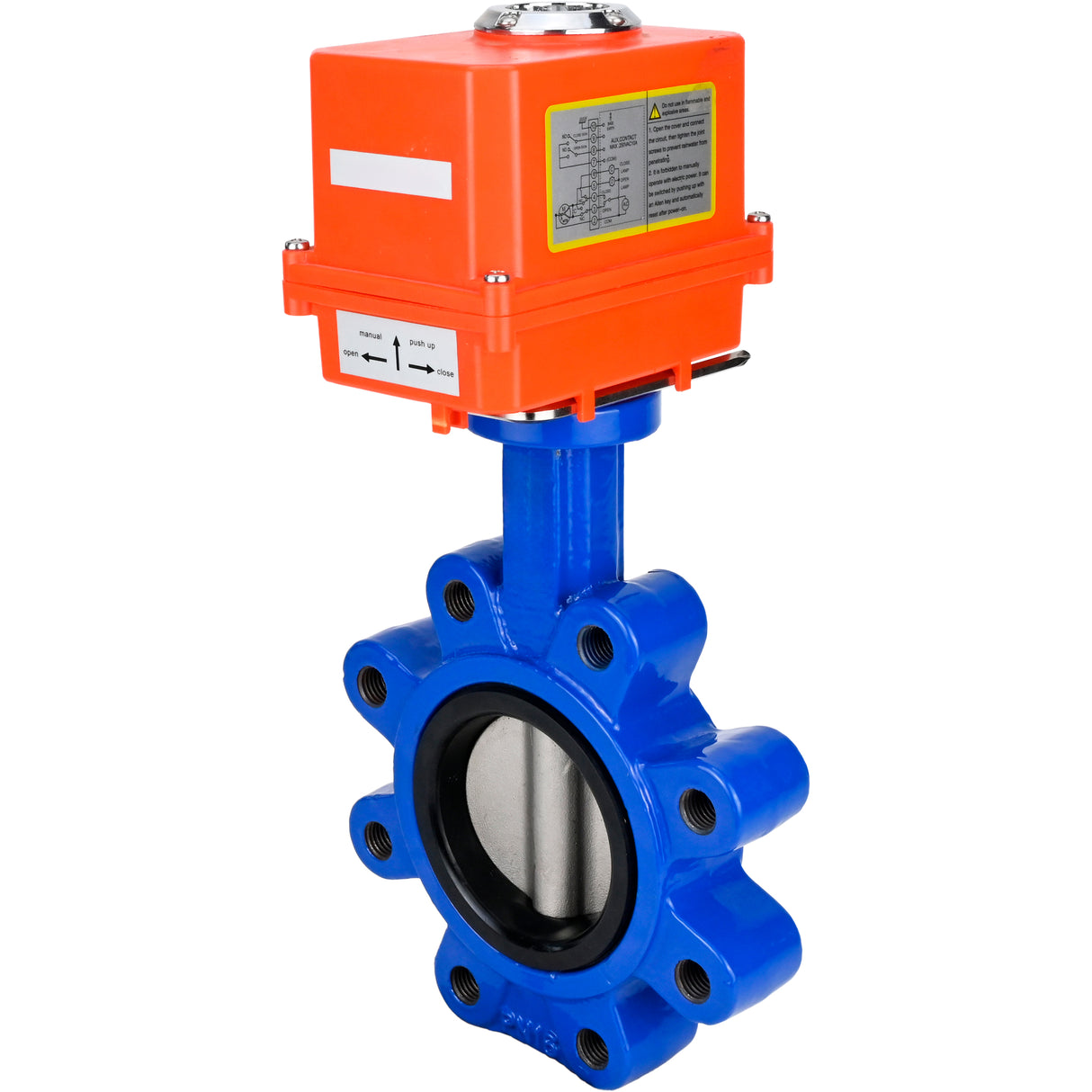 Water Butterfly Valve Elephant WBV1631E-2W-Fb-H, body material - cast iron QT450, disk material - Stainless steel AISI 304, seal - EPDM, electric actuator QT-N-EM-O1-220VAC-U1 MINI 220V