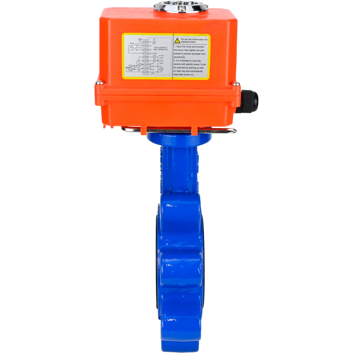 Water Butterfly Valve Elephant WBV1631E-2W-Fb-H, body material - cast iron QT450, disk material - Stainless steel AISI 304, seal - EPDM, electric actuator QT-N-EM-O1-220VAC-U1 MINI 220V