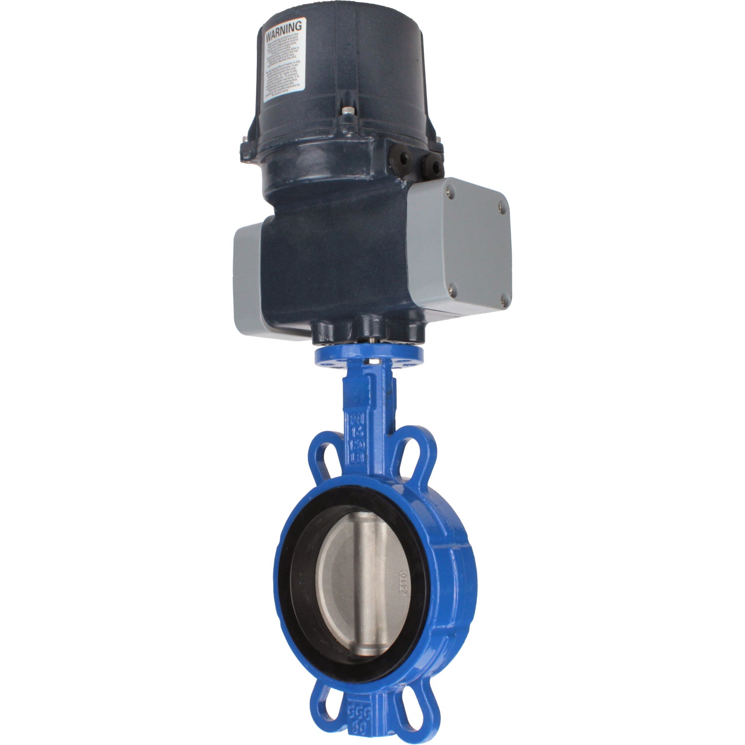 Butterfly valves for abrasive media Elephant WBV1632E-2W-Fb-H interflanged, body - cast iron QT450, disc - stainless steel 316L, seal - EPDM, with electric quarter turn actuator Elephant QTSA-N-EM-O0-220VAC