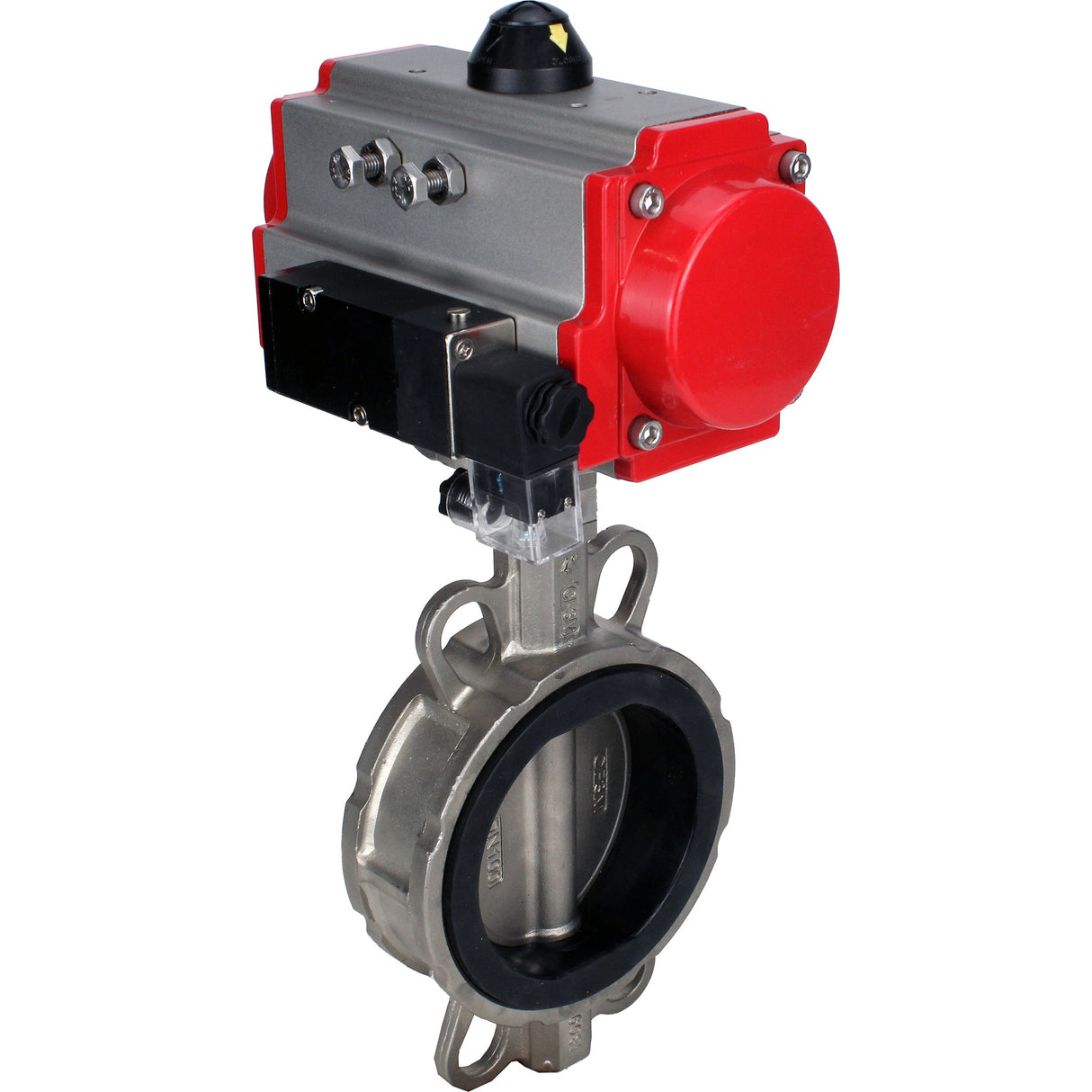 Water Butterfly Valve Elephant WBV3131E-2W-Fb-H, body material - Stainless steel AISI 304, disk material - Stainless steel AISI 304, seal - EPDM, pneumatic actuator PA-DA double action, 4M310-08 NAMUR 24V