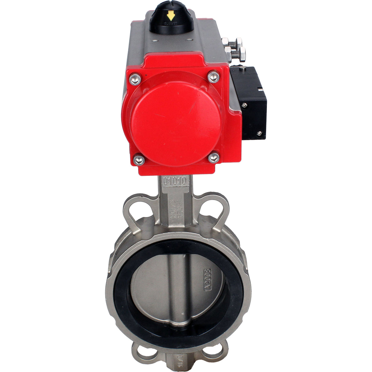 Water Butterfly Valve Elephant WBV3131V-2W-Fb-H, body material - Stainless steel AISI 304, disk material - Stainless steel AISI 304, seal - Viton, pneumatic actuator PA-SA with return springs, 4M310-08 NAMUR 24V