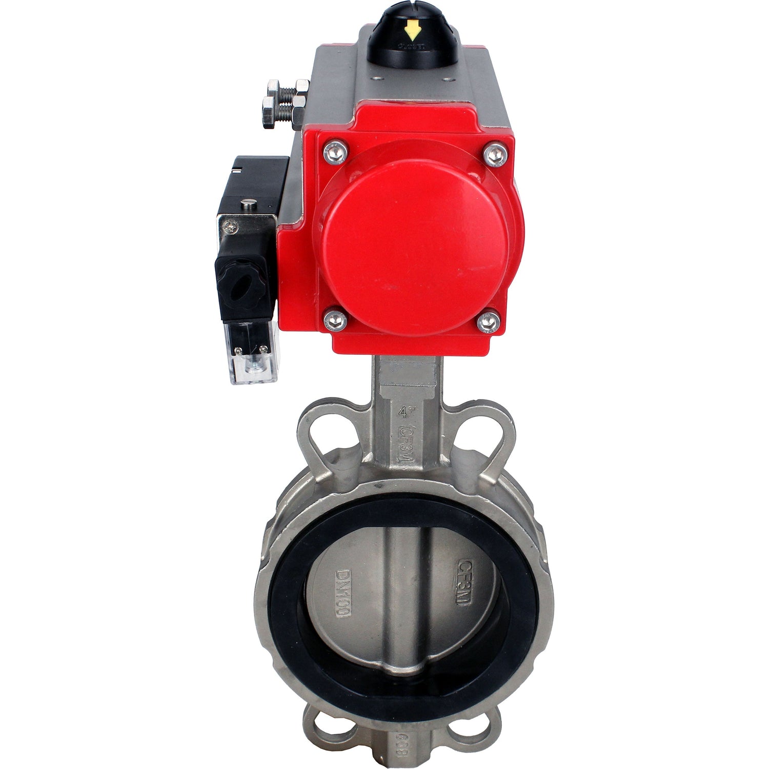 Water Butterfly Valve Elephant WBV3131V-2W-Fb-H, body material - Stainless steel AISI 304, disk material - Stainless steel AISI 304, seal - Viton, pneumatic actuator PA-DA double action, 4M310-08 220V