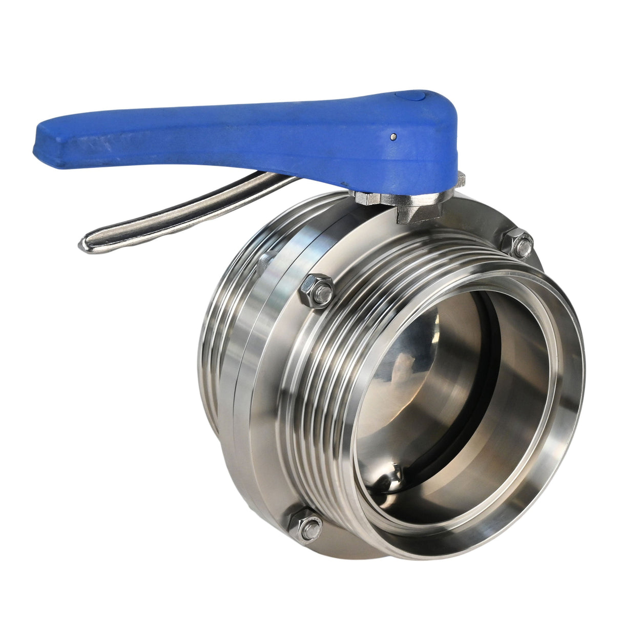 Water Butterfly Valve Elephant WBV3131E-2W-T-H, body material - food grade stainless steel 304, disk material - Stainless steel AISI 304, seal - EPDM, threaded, with handle
