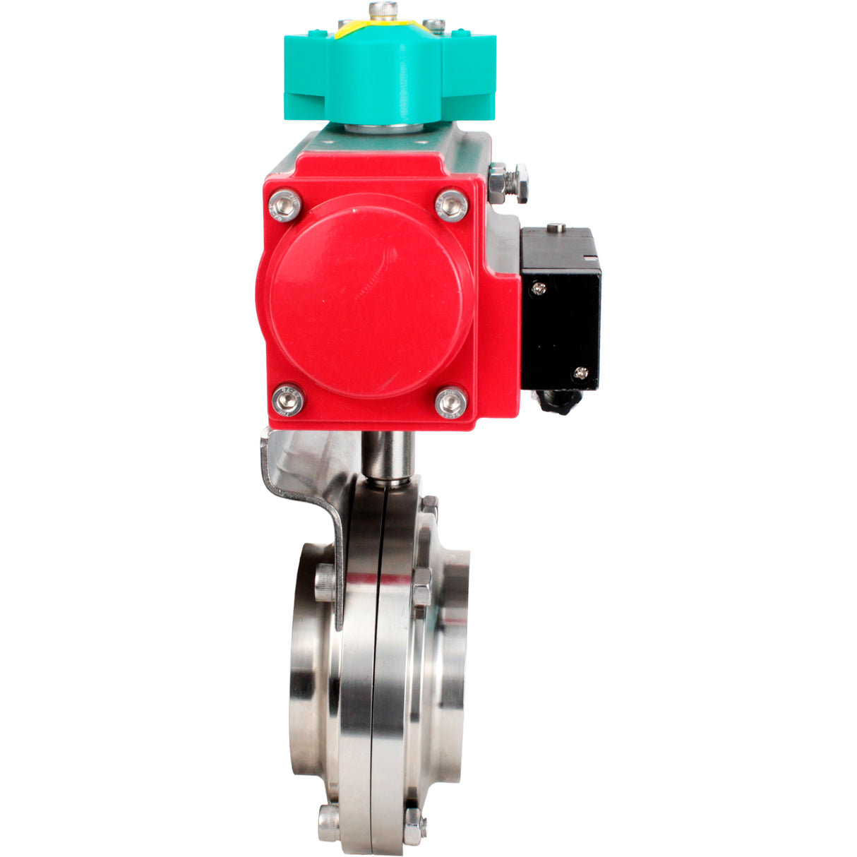 Disc rotary valves Elephant WBV3131E-2W-T-H DN15-100 10 bar threaded, food-grade stainless steel 304, seal - EPDM, with pneumatic actuator PA-DA-XXX, pneumatic distributor 4M310-08 NAMUR 220V and ALS200D magnetic switch