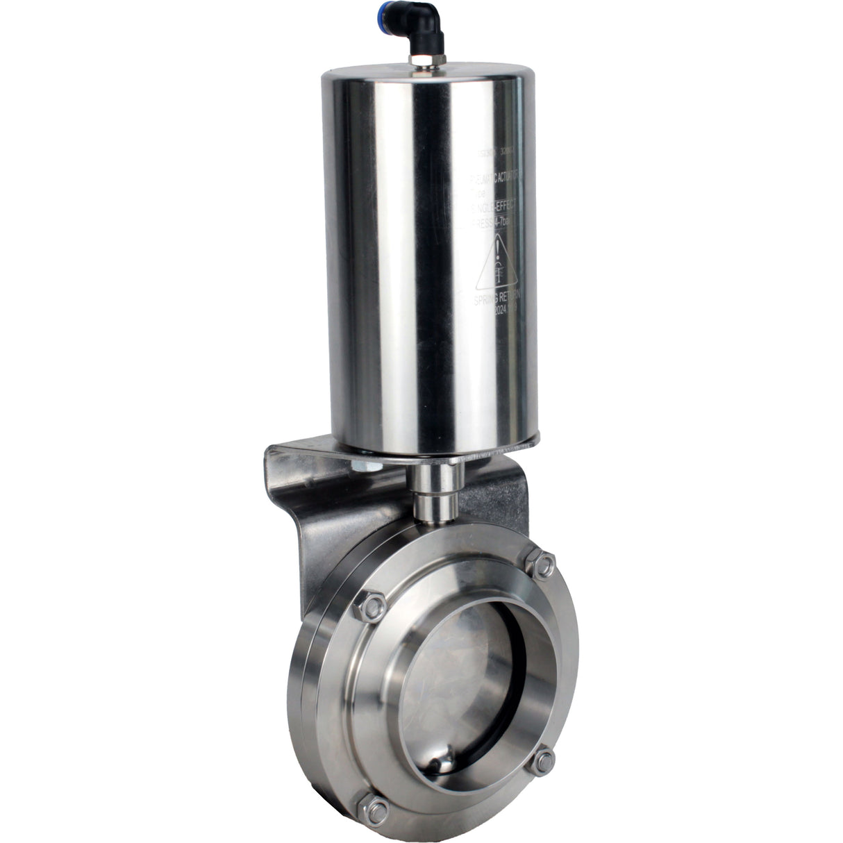 Water Butterfly valves Elephant WBV3131S-2W-W-H, body material - stainless steel AISI 304, seal - Silicon, with pneumatic actuator PA-SA-85