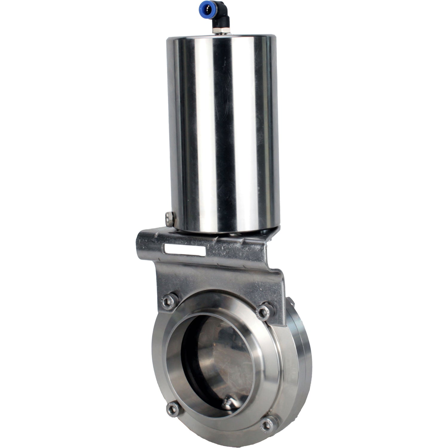 Water Butterfly valves Elephant WBV3131S-2W-W-H, body material - stainless steel AISI 304, seal - Silicon, with pneumatic actuator PA-SA-85