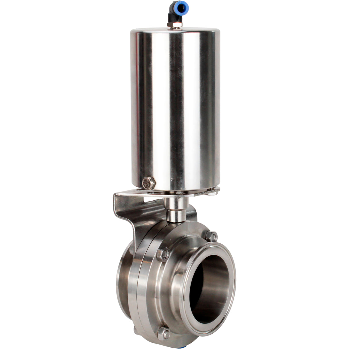 Water Butterfly valves Elephant WBV3131S-2W-C-H, body material - stainless steel AISI 304, seal - Silicon, with pneumatic actuator PA-SA-85