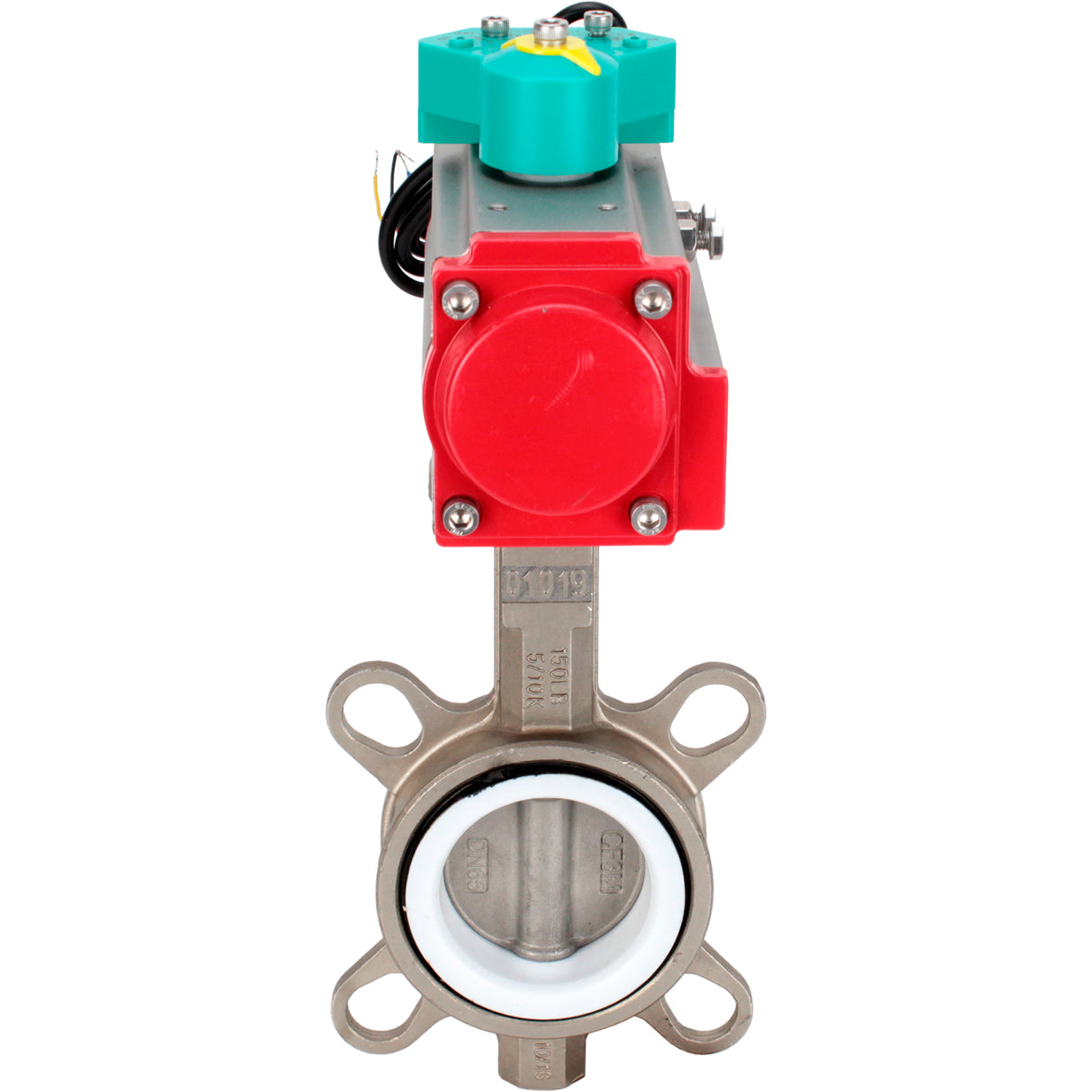 Water Butterfly Valve Elephant WBV3232P-2W-Fb-H DN40-300 16 bar case - 316L stainless steel, disc - 316L stainless steel, seal - PTFE, with pneumatic drive PA-DA-XXX and ALS200D magnetic switch