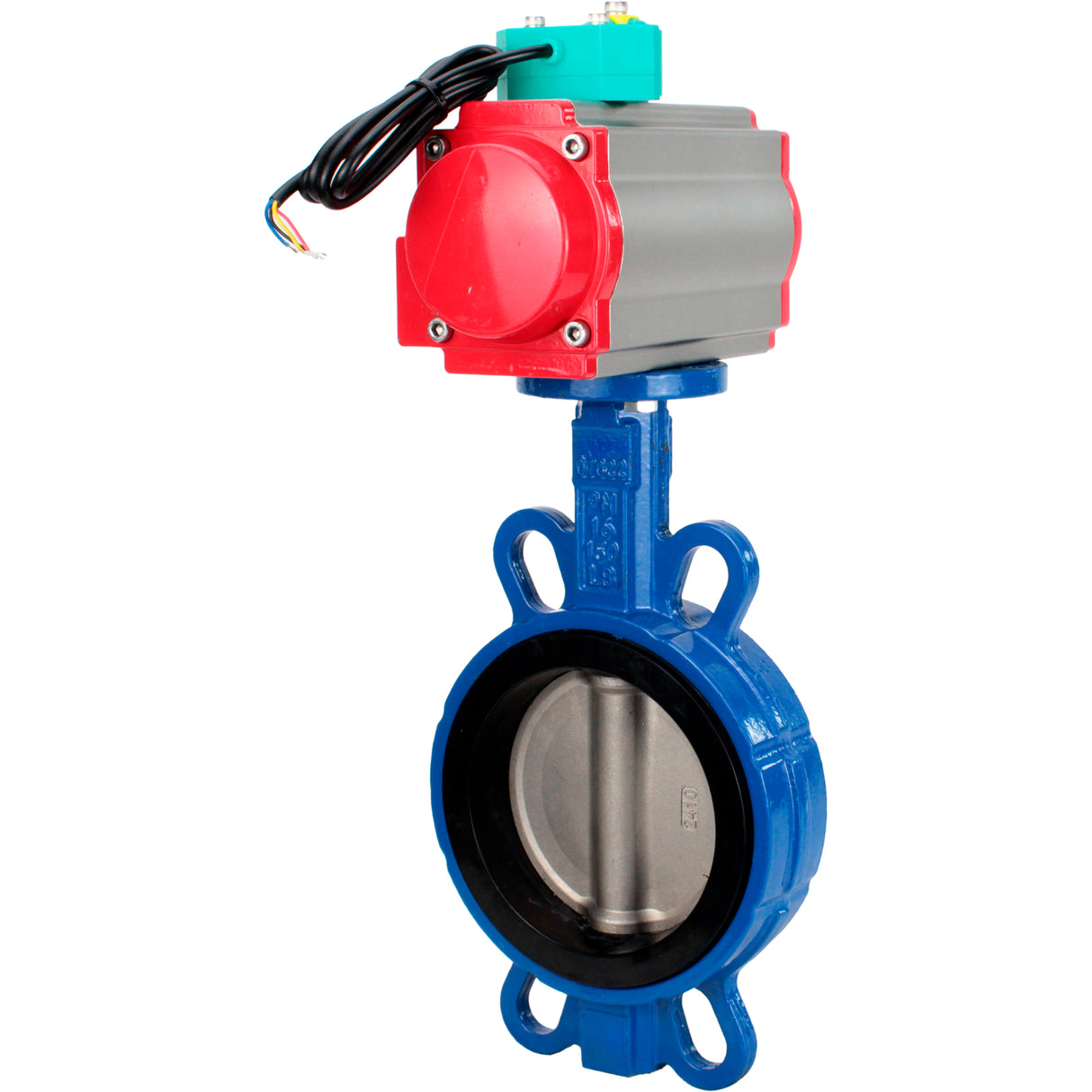 Water Butterfly Valve Elephant WBV3432V-2W-Fb-H DN50-300 16 bar case - 316L stainless steel, disc - 316L stainless steel, seal - Viton, with pneumatic drive PA-DA-XXX and ALS200D magnetic switch