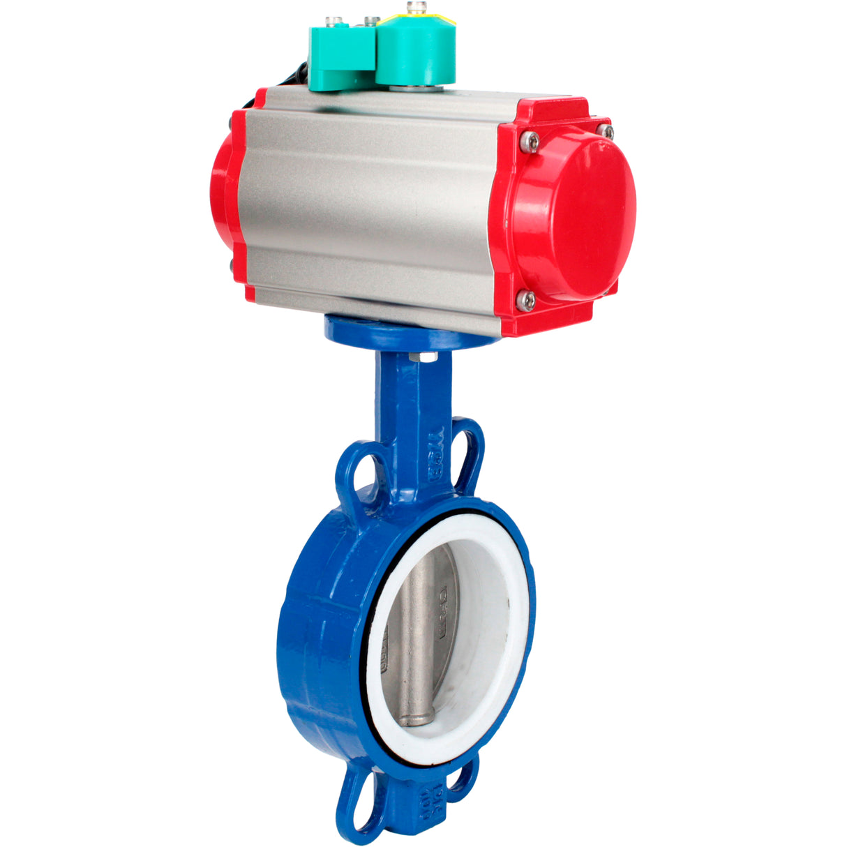 Water Butterfly Valve Elephant WBV3432P-2W-Fb-H DN40-300 16 bar body - WCB carbon steel, disc - 316L stainless steel, seal - PTFE, with pneumatic actuator PA-DA-XXX, pneumatic distributor 4M310-08 NAMUR 24V and ALS200D magnetic switch