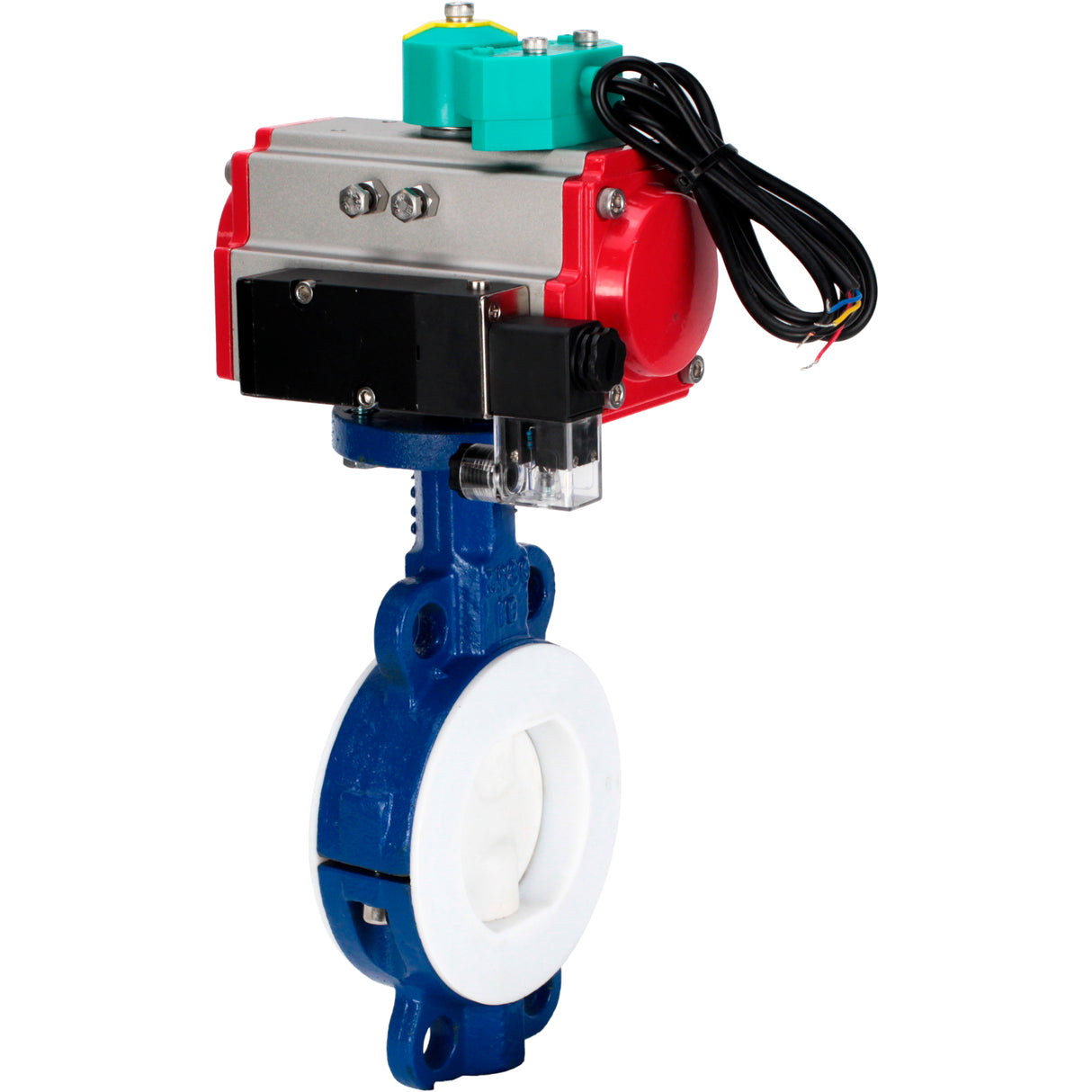 Disc rotary valves Elephant WBV3434Pf-2W-Fb-H DN50-300 16 bar body - WCB carbon steel, disc - WCB carbon steel, PTFE lined, seal - PTFE, with PA-DA-XXX, 4M310-08 NAMUR 220V и ALS200D