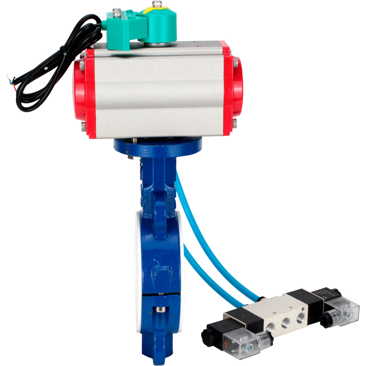 Disc rotary valves Elephant WBV3434Pf-2W-Fb-H DN50-300 16 bar body - WCB carbon steel, disc - WCB carbon steel, PTFE lined, seal - PTFE, with PA-DA-XXX, 4V320-10 220V и ALS200D