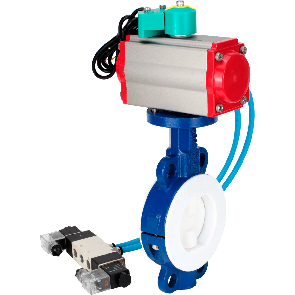 Disc rotary valves Elephant WBV3434Pf-2W-Fb-H DN50-300 16 bar body - WCB carbon steel, disc - WCB carbon steel, PTFE lined, seal - PTFE, with PA-DA-XXX, 4V320-10 220V и ALS200D