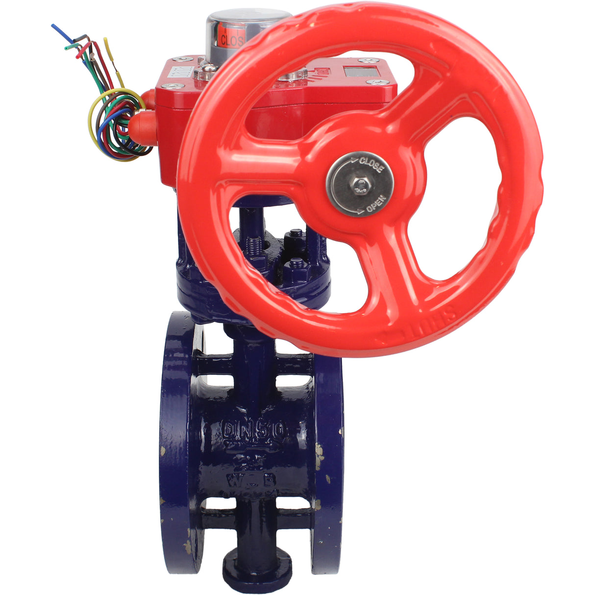 Water Butterfly Valve Elephant WBV3EX-3431M-1W-F-ISO, body material - Carbon steel, disk material - Stainless steel AISI 304, seal - Metal, gearbox HGBF RQN