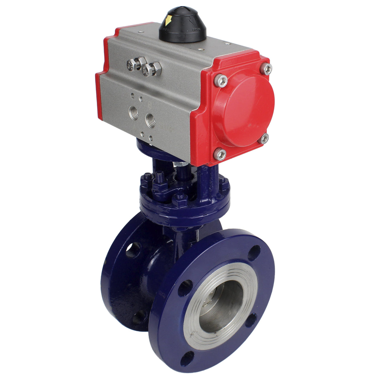 Water Butterfly Valve Elephant WBV3EX-3431M-1W-F-ISO, body material - Carbon steel, disk material - Stainless steel AISI 304, seal - Metal, pneumatic actuator PA-DA double action