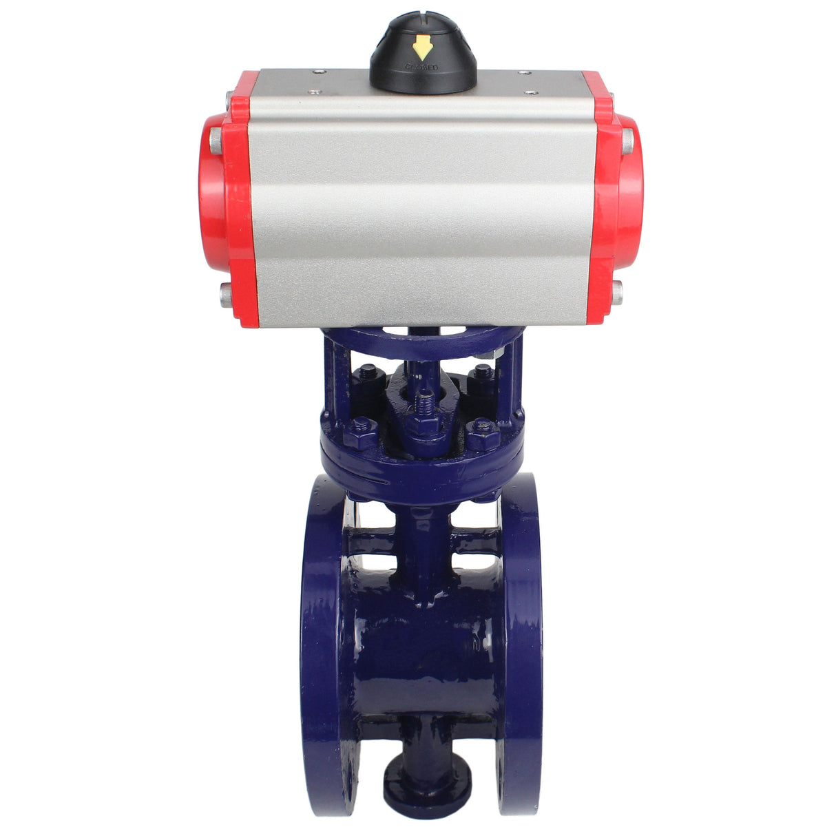 Water Butterfly Valve Elephant WBV3EX-3432M-1W-F-ISO, body material - Carbon steel, disk material - Stainless steel AISI 316, seal - Metal, pneumatic actuator PA-DA double action