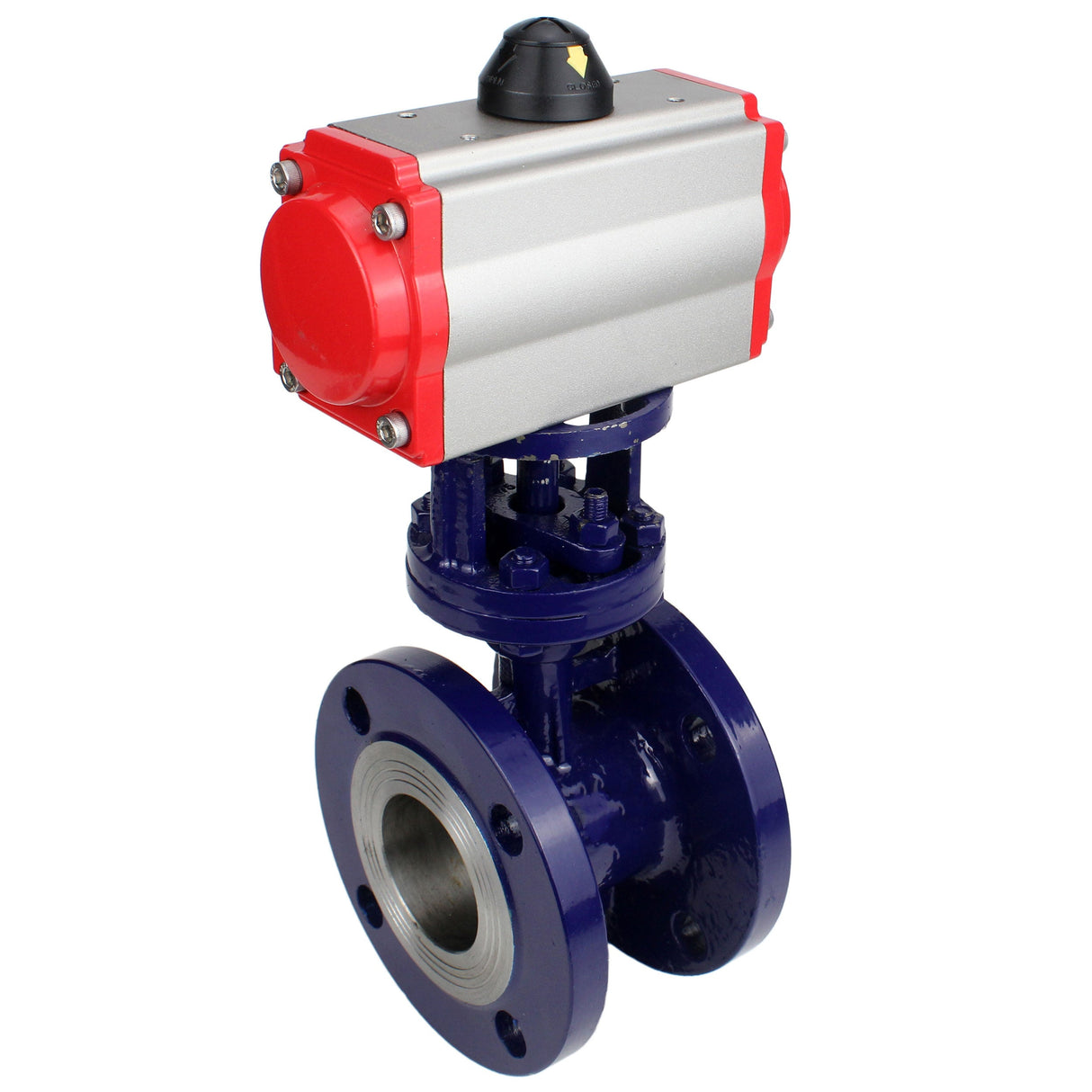 Water Butterfly Valve Elephant WBV3EX-3432M-1W-F-ISO, body material - Carbon steel, disk material - Stainless steel AISI 316, seal - Metal, pneumatic actuator PA-DA double action