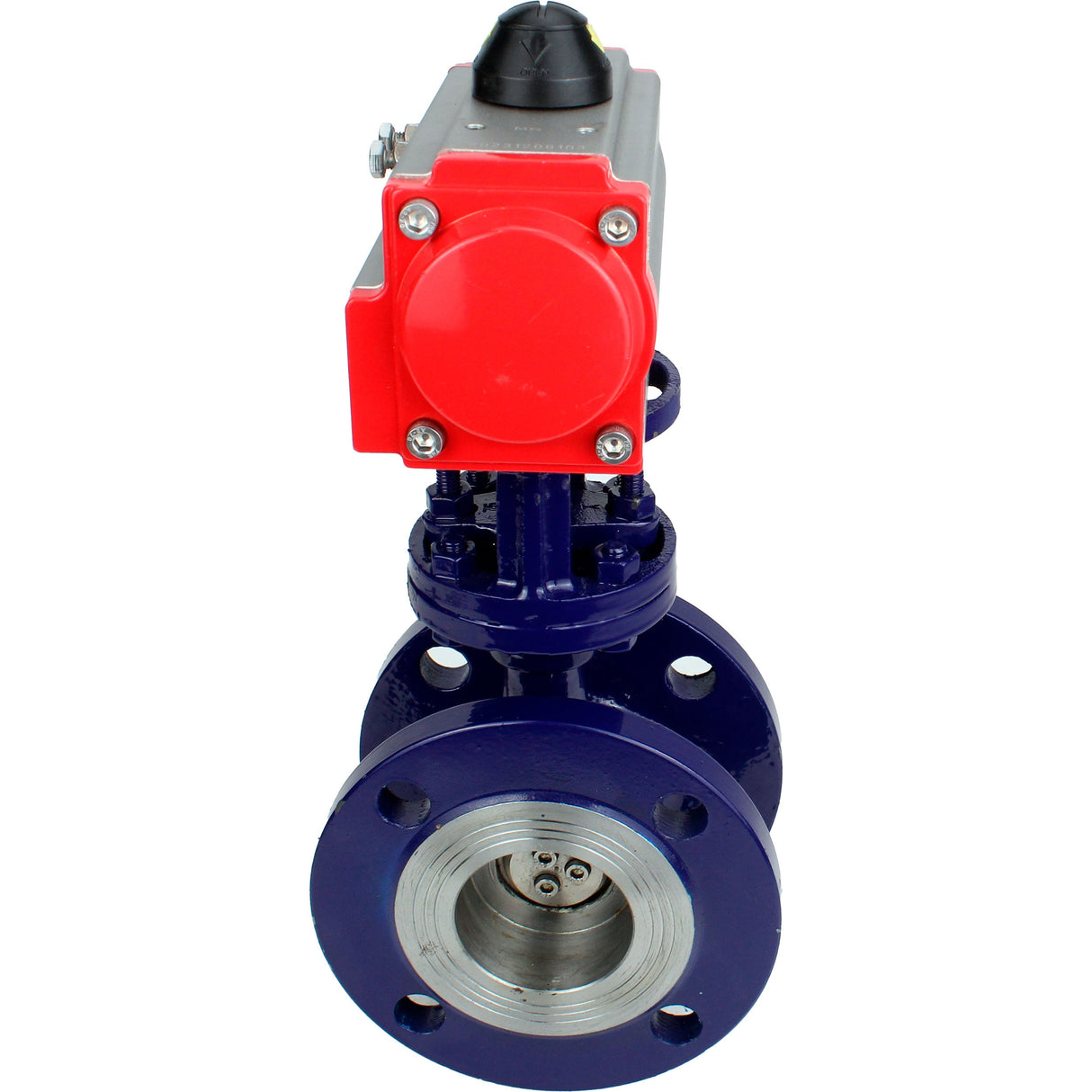 Water Butterfly Valve Elephant WBV3EX-3432M-1W-F-ISO, body material - Carbon steel, disk material - Stainless steel AISI 316, seal - Metal, pneumatic actuator PA-SA with return springs