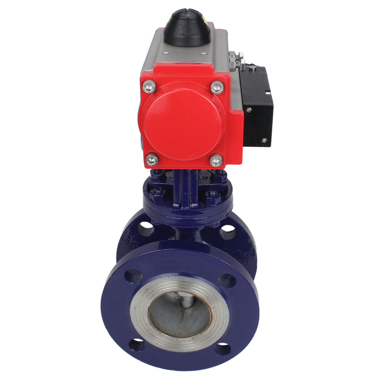 Water Butterfly Valve Elephant WBV3EX-3432M-1W-F-ISO, body material - Carbon steel, disk material - Stainless steel AISI 316, seal - Metal, pneumatic actuator PA-SA with return springs, 4M310-08 NAMUR 220V