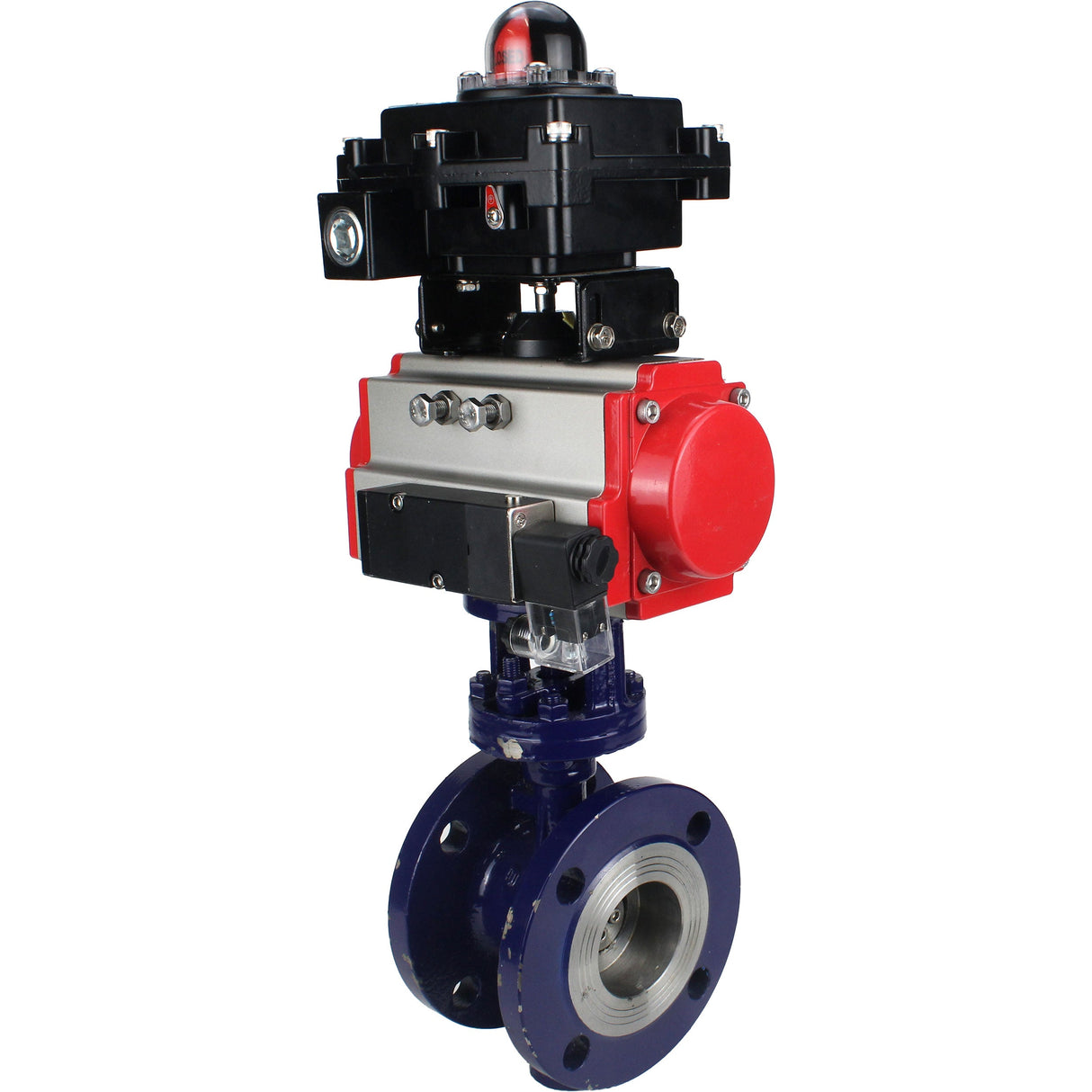 Water Butterfly Valve Elephant WBV3EX-3431M-1W-F-ISO, body material - Carbon steel, disk material - Stainless steel AISI 304, seal - Metal, pneumatic actuator PA-DA double action, 4M310-08 NAMUR 220V, LSU APL-410N EX