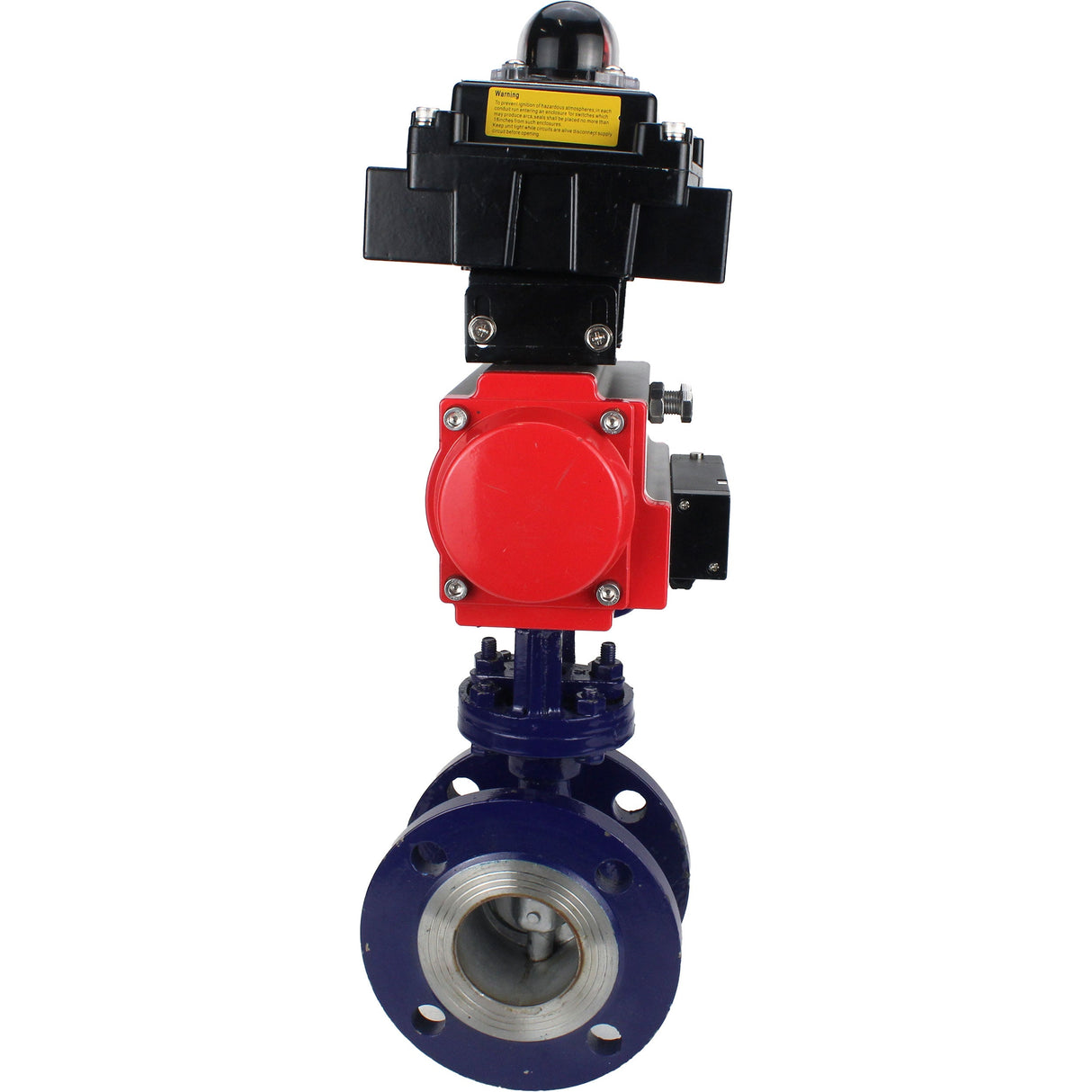 Water Butterfly Valve Elephant WBV3EX-3431M-1W-F-ISO, body material - Carbon steel, disk material - Stainless steel AISI 304, seal - Metal, pneumatic actuator PA-SA with return springs, 4M310-08 NAMUR 220V, LSU APL-410N EX