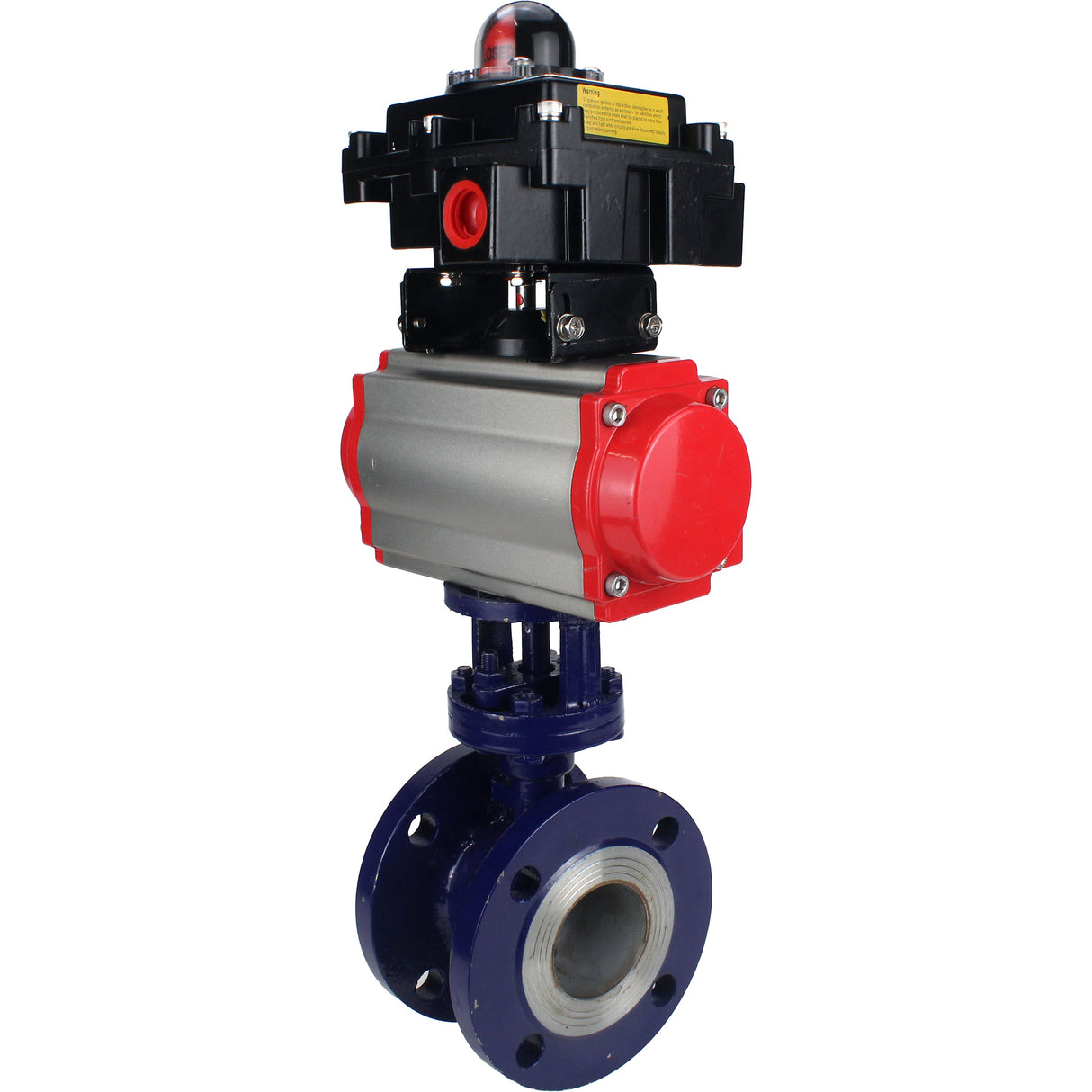 Water Butterfly Valve Elephant WBV3EX-3432M-1W-F-ISO, body material - Carbon steel, disk material - Stainless steel AISI 316, seal - Metal, pneumatic actuator PA-SA with return springs, 4M310-08 NAMUR 24V, LSU APL-410N EX