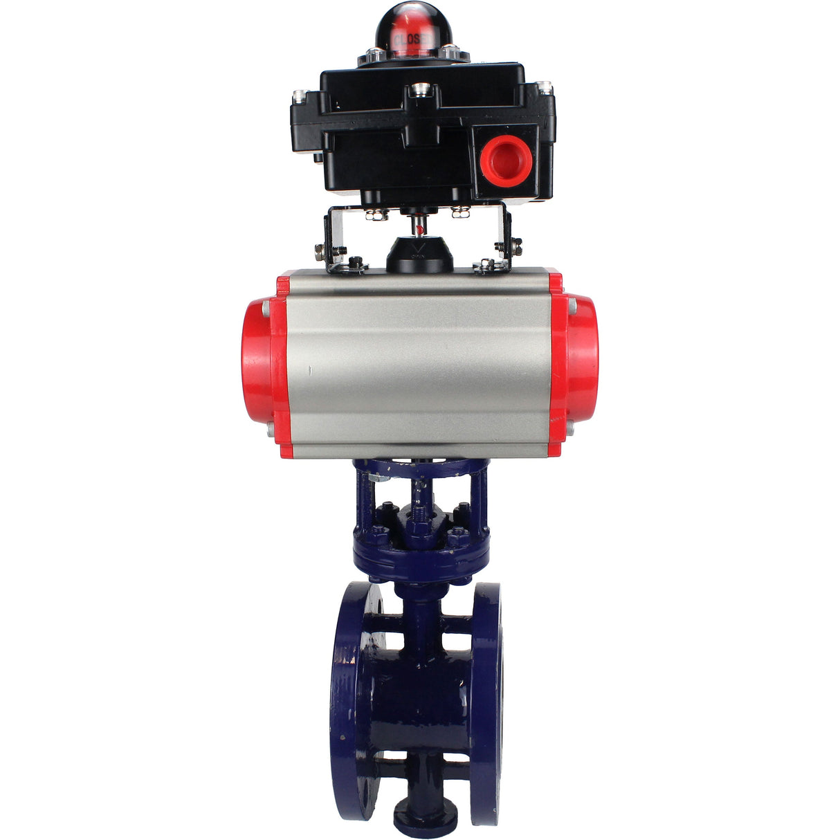 Water Butterfly Valve Elephant WBV3EX-3431M-1W-F-ISO, body material - Carbon steel, disk material - Stainless steel AISI 304, seal - Metal, pneumatic actuator PA-SA with return springs, 4M310-08 NAMUR 220V, LSU APL-410N EX