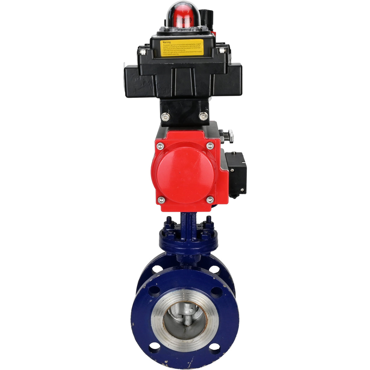 Water Butterfly Valve Elephant WBV3EX-3432M-1W-F-ISO, body material - Carbon steel, disk material - Stainless steel AISI 316, seal - Metal, pneumatic actuator PA-SA with return springs, 4M310-08 NAMUR 24V, LSU APL-410N EX ATU AFC2000