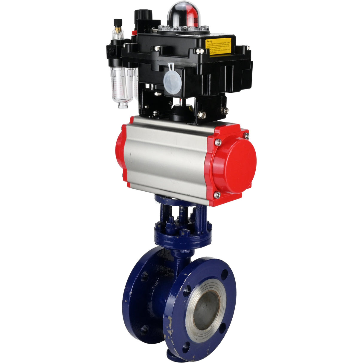 Water Butterfly Valve Elephant WBV3EX-3432M-1W-F-ISO, body material - Carbon steel, disk material - Stainless steel AISI 316, seal - Metal, pneumatic actuator PA-SA with return springs, 4M310-08 NAMUR 24V, LSU APL-410N EX ATU AFC2000