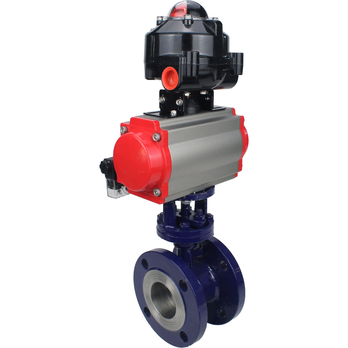 Water Butterfly Valve Elephant WBV3EX-3432M-1W-F-ISO, body material - Carbon steel, disk material - Stainless steel AISI 316, seal - Metal, pneumatic actuator PA-SA with return springs, 4M310-08 NAMUR 24V, LSU APL-510N EX