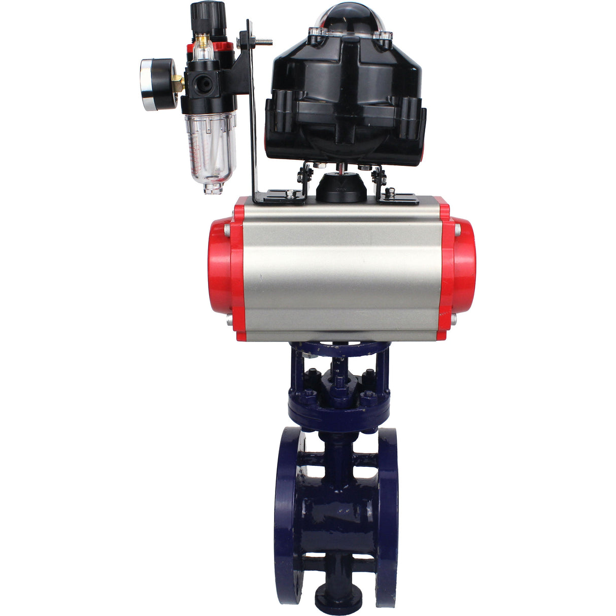 Water Butterfly Valve Elephant WBV3EX-3432M-1W-F-ISO, body material - Carbon steel, disk material - Stainless steel AISI 316, seal - Metal, pneumatic actuator PA-SA with return springs, 4M310-08 NAMUR 24V, LSU APL-510N EX, ATU AFC2000