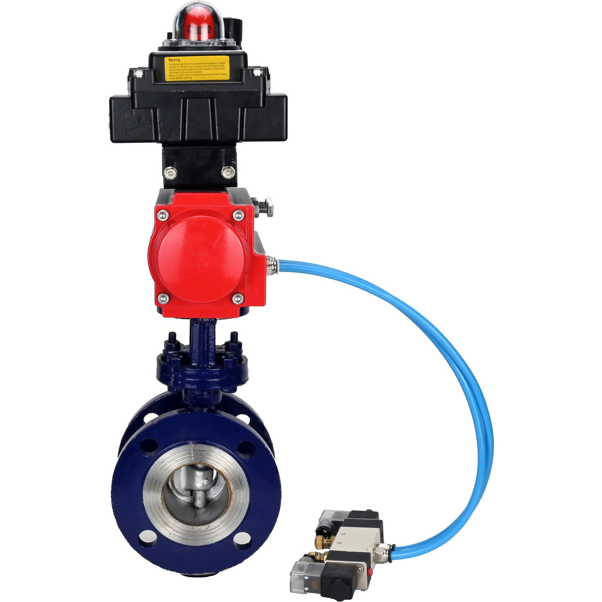 Water Butterfly Valve Elephant WBV3EX-3431M-1W-F-ISO, body material - Carbon steel, disk material - Stainless steel AISI 304, seal - Metal, pneumatic actuator PA-DA double action, 4V320-10 220V, LSU APL-410N EX ATU AFC2000