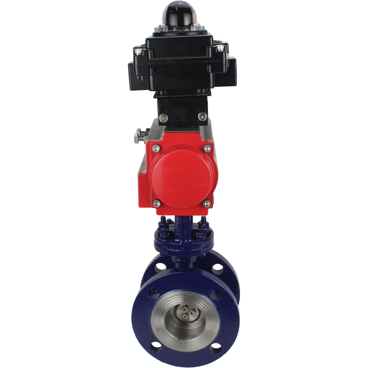 Water Butterfly Valve Elephant WBV3EX-3431M-1W-F-ISO, body material - Carbon steel, disk material - Stainless steel AISI 304, seal - Metal, pneumatic actuator PA-DA double action, LSU APL-410N EX