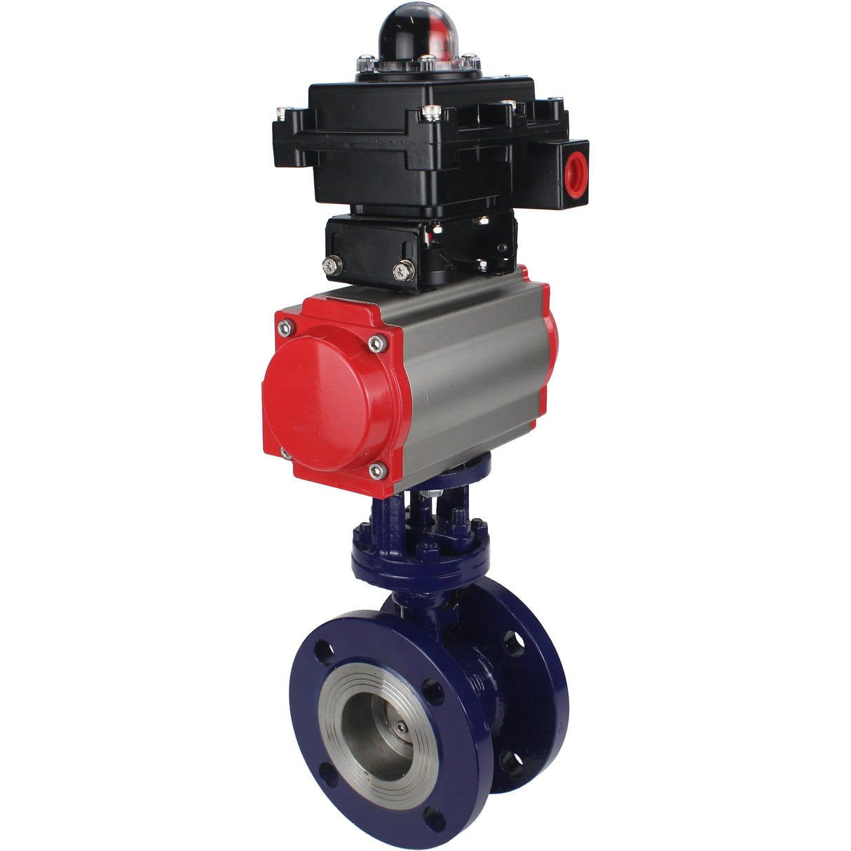 Water Butterfly Valve Elephant WBV3EX-3431M-1W-F-ISO, body material - Carbon steel, disk material - Stainless steel AISI 304, seal - Metal, pneumatic actuator PA-DA double action, LSU APL-410N EX