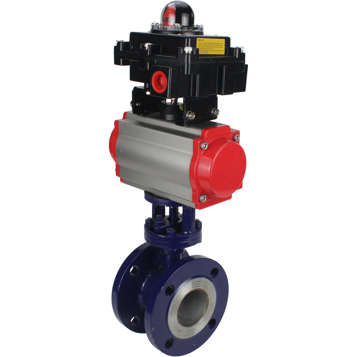 Water Butterfly Valve Elephant WBV3EX-3431M-1W-F-ISO, body material - Carbon steel, disk material - Stainless steel AISI 304, seal - Metal, pneumatic actuator PA-SA with return springs, , LSU APL-410N EX