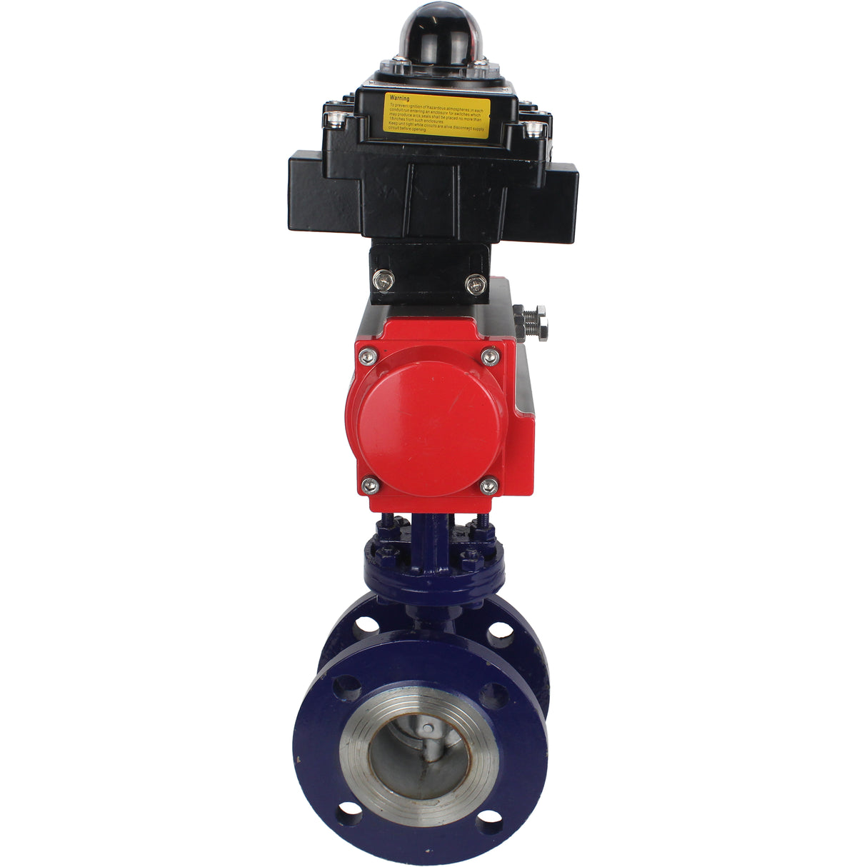 Water Butterfly Valve Elephant WBV3EX-3431M-1W-F-ISO, body material - Carbon steel, disk material - Stainless steel AISI 304, seal - Metal, pneumatic actuator PA-SA with return springs, , LSU APL-410N EX