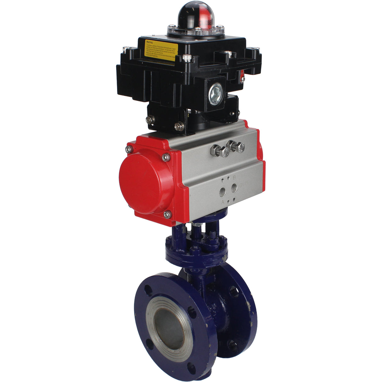 Water Butterfly Valve Elephant WBV3EX-3431M-1W-F-ISO, body material - Carbon steel, disk material - Stainless steel AISI 304, seal - Metal, pneumatic actuator PA-DA double action, LSU APL-410N EX