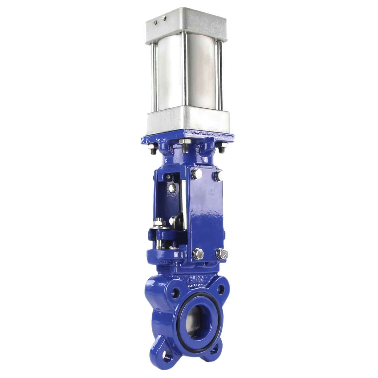 Knife gate valve Elephant GVKN1331E-2W-Fb-2P 10/6 bar, body material - cast iron GGG40, knife material - stainless steel AISI 304, seal - EPDM, pneumatic actuator