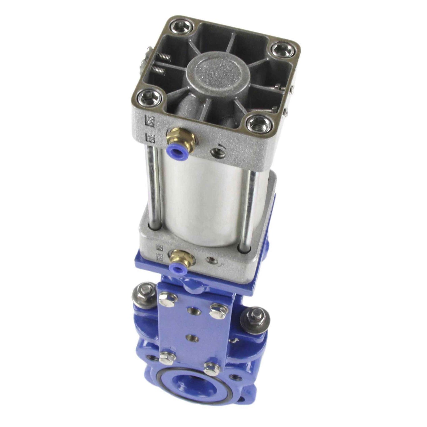 Knife gate valve Elephant GVKN1331E-2W-Fb-2P 10/6 bar, body material - cast iron GGG40, knife material - stainless steel AISI 304, seal - EPDM, pneumatic actuator