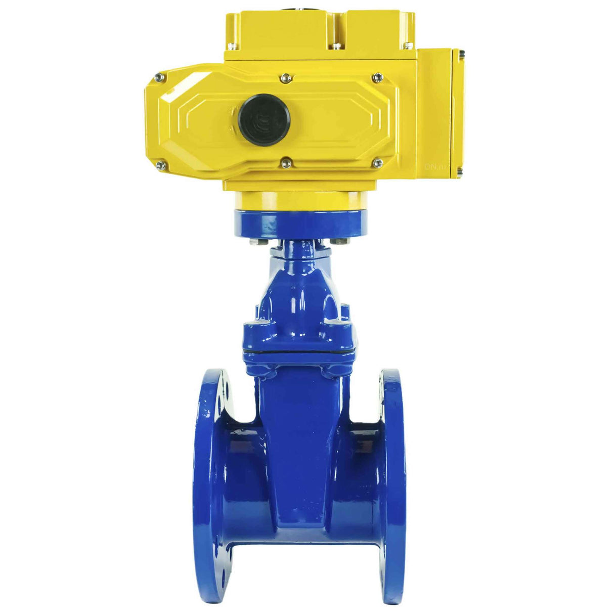 Wedge gate valve blue Elephant-GGG50-EPDM-F4-BLUE 16 bar class 150 T=230-248°F flange connection, with rubber lined wedge EPDM, electric actuator Elephant MT-380, 380V