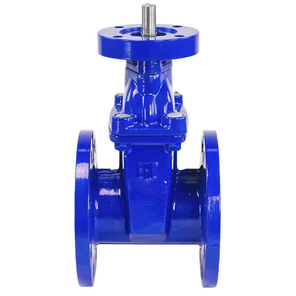 Wedge gate valve Elephant GVWN1414E-2W-F (F4) BLUE PN10, body material - cast iron GGG50, wedge material - cast iron + EPDM, seal - EPDM, stem only