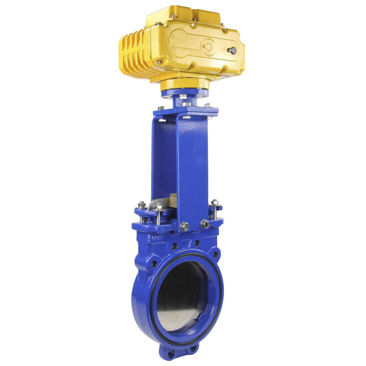 Knife Gate Valve Elephant GVKN1331N-2W-Fb-ISO Class 125 NBR Wafer type, Cast Iron, Bidirectional, with Elephant-MT-200 110/220V electric actuator